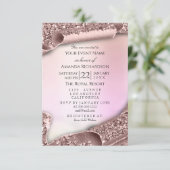 ベビーシャワーニューガールボーイ足グラムバラパステル3D 招待状 (スタンド正面)