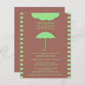 ベビーシャワーニュートラルグリーンアンブレラ招待状 招待状 (正面/裏面)