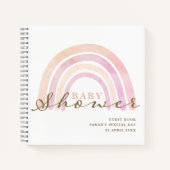 ベビーシャワーニュートラルレインボーゲストブック ノートブック (正面)