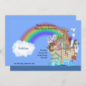 ベビーシャワーノアハアーク 招待状 (正面/裏面)