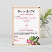 ベビーシャワーハイビスカスフラワーズ招待状 招待状 (スタンド正面)