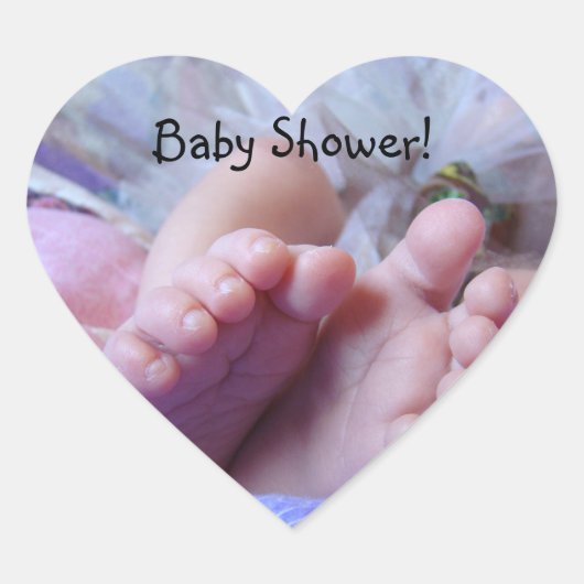 ベビーシャワーハート型シール封筒用シール ハートシール (正面)