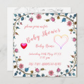 ベビーシャワーハート セーブザデート (正面/裏面)