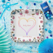 ベビーシャワーハート ペーパープレート (パーティー)