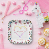 ベビーシャワーハート ペーパープレート (パーティー)