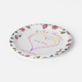 ベビーシャワーハート ペーパープレート (アングル)