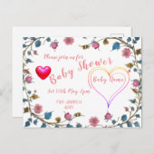 ベビーシャワーハート 案内ポストカード (正面/裏面)