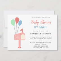 ベビーシャワーバイメールかわいいパステルピンクのメールボックス