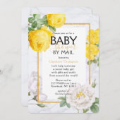 ベビーシャワーバイメールイエローローズフローラ 招待状 (正面/裏面)