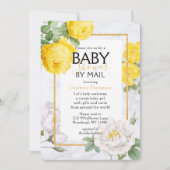 ベビーシャワーバイメールイエローローズフローラ 招待状 (正面)