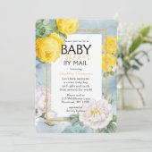 ベビーシャワーバイメールイエローローズフローラ 招待状 (スタンド正面)