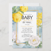 ベビーシャワーバイメールイエローローズフローラ 招待状 (正面)