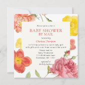 ベビーシャワーバイメールカラフルフローラ招待状 招待状 (正面)