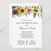 ベビーシャワーバイメールサンフラワーバラ招待状 招待状 (正面/裏面)