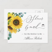 ベビーシャワーバイメールサンフラワーユーカリエレガントプトゥス ポストカード (正面/裏面)