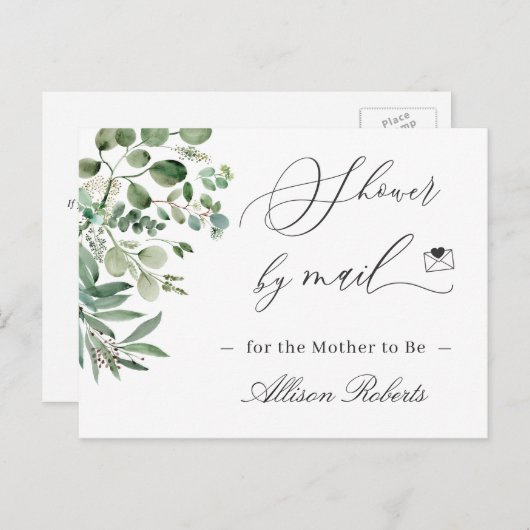 ベビーシャワーバイメールシンプルユーカリエレガントプトゥス ポストカード (正面/裏面)