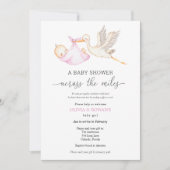 ベビーシャワーバイメールピンクガールストーク 招待状 (正面)