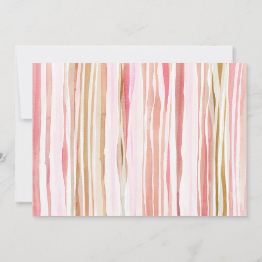 ベビーシャワーバイメールピンク水彩フローラブーケ 招待状 (裏面)