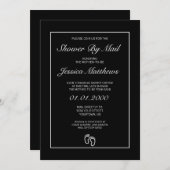 ベビーシャワーバイメールモダンミニマル白黒 招待状 (正面/裏面)