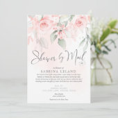 ベビーシャワーバイメールヴィンテージ赤面ピンクローズ 招待状 (スタンド正面)