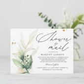 ベビーシャワーバイメール招待状緑&金ゴールド 招待状 (スタンド正面)