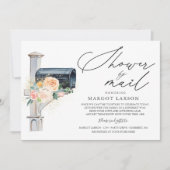 ベビーシャワーバイメール招待状赤面ピンクフローラ 招待状 (正面)