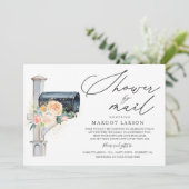 ベビーシャワーバイメール招待状赤面ピンクフローラ 招待状 (スタンド正面)