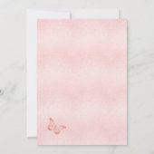 ベビーシャワーバタフライガールピンクパンパスラグジュアリー 招待状 (裏面)