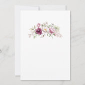 ベビーシャワーバタフライフローラピンクガール 招待状 (裏面)