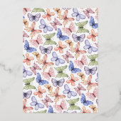 ベビーシャワーバタフライ 箔招待状 (裏面)