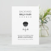 ベビーシャワーバックヤードBBQ共同カップルシンプルズ 招待状 (スタンド正面)