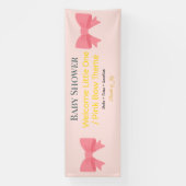 ベビーシャワーバナー | ピンクの弓の喜び 横断幕 (縦)