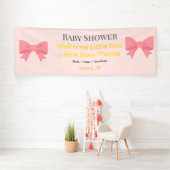 ベビーシャワーバナー | ピンクの弓の喜び 横断幕 (インサイチュ)