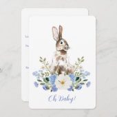 ベビーシャワーバニーウォーターカラー招待状 招待状 (正面/裏面)