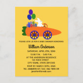 ベビーシャワーバニーキャロットカー#3招待状ポストカード インビテーションポストカード (正面)