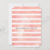 ベビーシャワーバニーベビーガールピンク 招待状 (裏面)