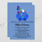 ベビーシャワーバニー卵#3-2招待状カード セーブザデート (正面/裏面)