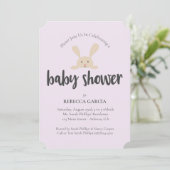 ベビーシャワーバニー　男女兼用　パープル 招待状 (スタンド正面)