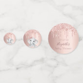 ベビーシャワーバラ金ゴールドかわいい象ガール コンフェッティ (裏面)