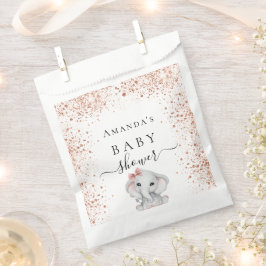 ベビーシャワーバラ金ゴールドグリッターゾウ風船 フェイバーバッグ