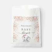 ベビーシャワーバラ金ゴールドグリッターゾウ風船 フェイバーバッグ (正面)