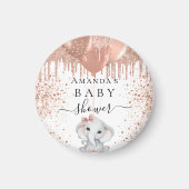 ベビーシャワーバラ金ゴールドグリッターゾウ風船 マグネット (正面)