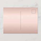 ベビーシャワーバラ金ゴールドグリッターメタルガール インビテーションポストカード (裏面)