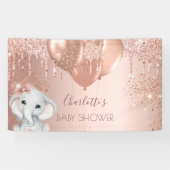 ベビーシャワーバラ金ゴールドグリッター象ガール 横断幕 (横)