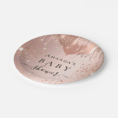 ベビーシャワーバラ金ゴールドグリッター風船ガラス ペーパープレート (アングル)