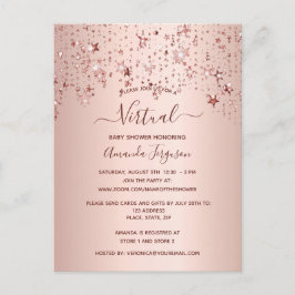 ベビーシャワーバラ金ゴールドドリップスターバーチャル ポストカード