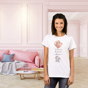 ベビーシャワーバラ金ゴールドバルーン象ガール Tシャツ