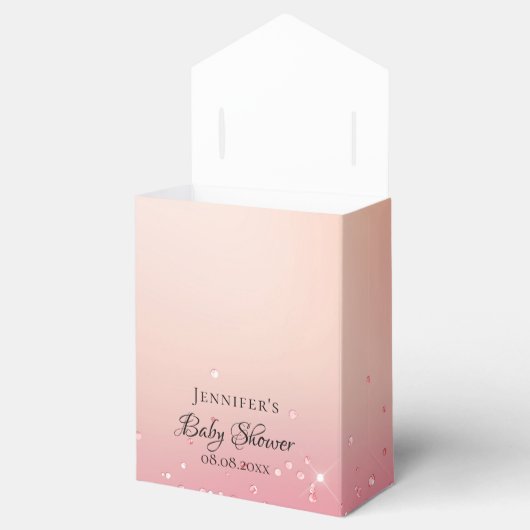 ベビーシャワーバラ金ゴールドピンクバ感謝していルーンユー フェイバーボックス (オープン)