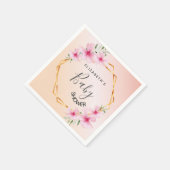 ベビーシャワーバラ金ゴールドピンク花模様幾何学的 スタンダードカクテルナプキン (角)