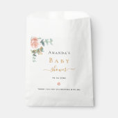 ベビーシャワーバラ金ゴールドフローラユーカリエレガント フェイバーバッグ (正面)